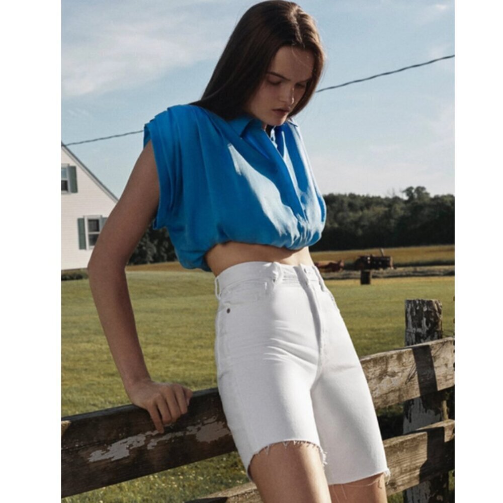 Zara Distressed Hem Bemuda Shorts